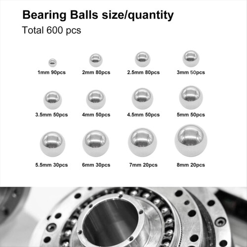 Kit de bolas de rolamento de bicicleta métricas de 1 a 8 mm 2