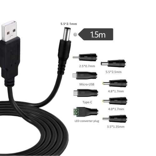 Cablu de alimentare USB universal de 5V, cablu de alimentare USB la CC 1