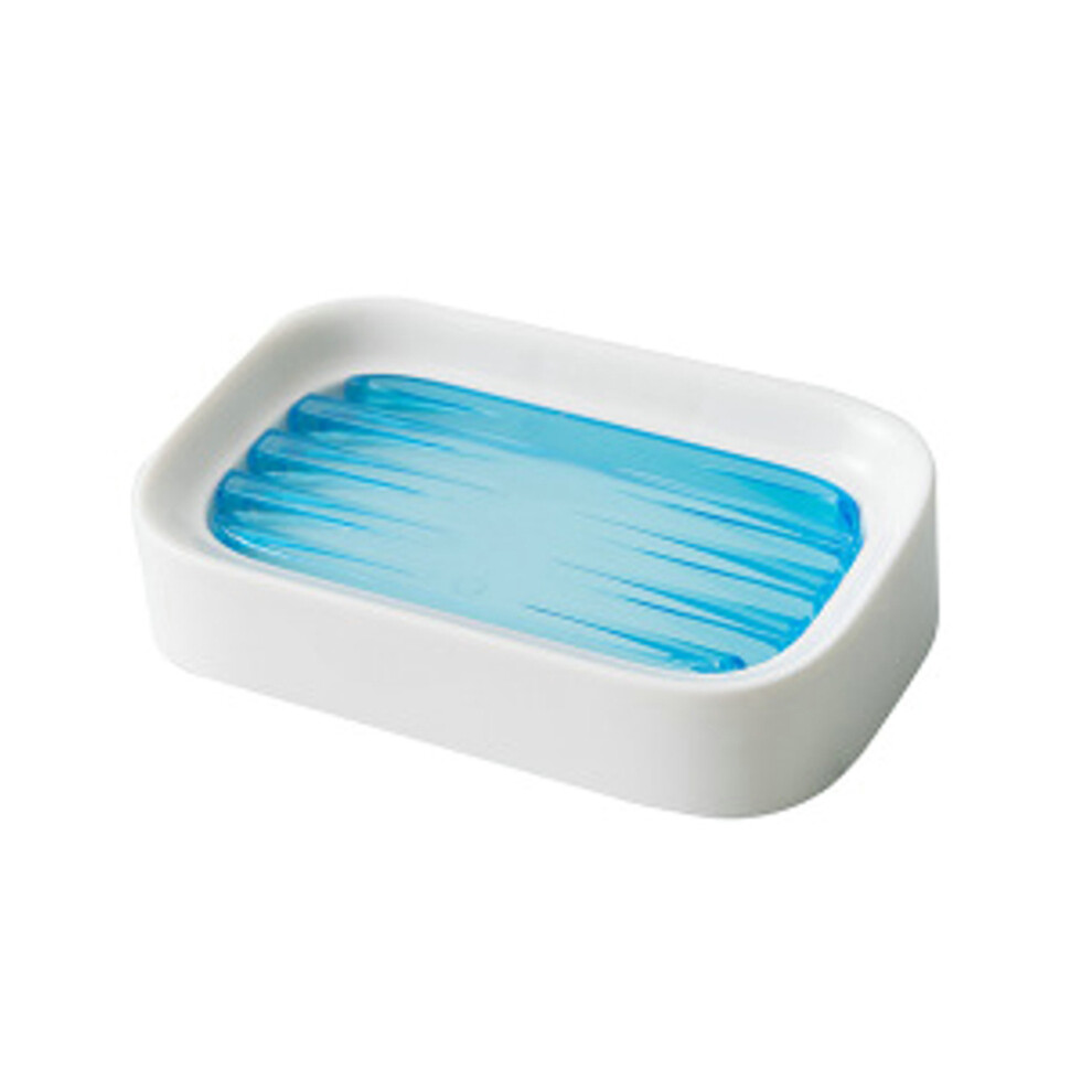 3Pcs Wall Mount Soap Dish Double Layer Draining Tray Blue-image-OPC-PKYCDKQ-NEW