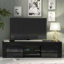 TV Unit 130cm Creative Furniture - Black Gloss Doors