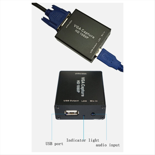 VGA til USB-adapterkonverter med lyd- og videooptagelseskort 1