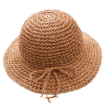 2Pcs Girls Casual Straw Sun Hats For Summer Beach Protection Khaki