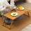 Bamboo Folding Bed Computer Table Adjustable Height 3