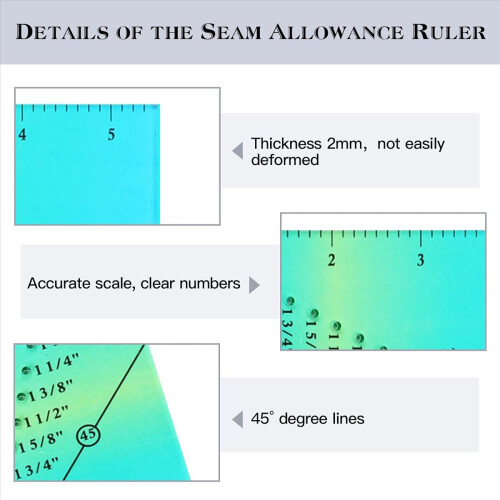 2 PCS Seam Guide Ruler with 4 PCS Magnetic Seam Guides 1