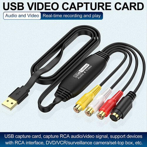 Μετατροπέας λήψης βίντεο USB σε ψηφιακό μετατροπέα Κάρτα λήψης ήχου USB 2.0 1