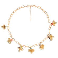 2 Pcs Woman Necklace Mushroom Collarbone Chain