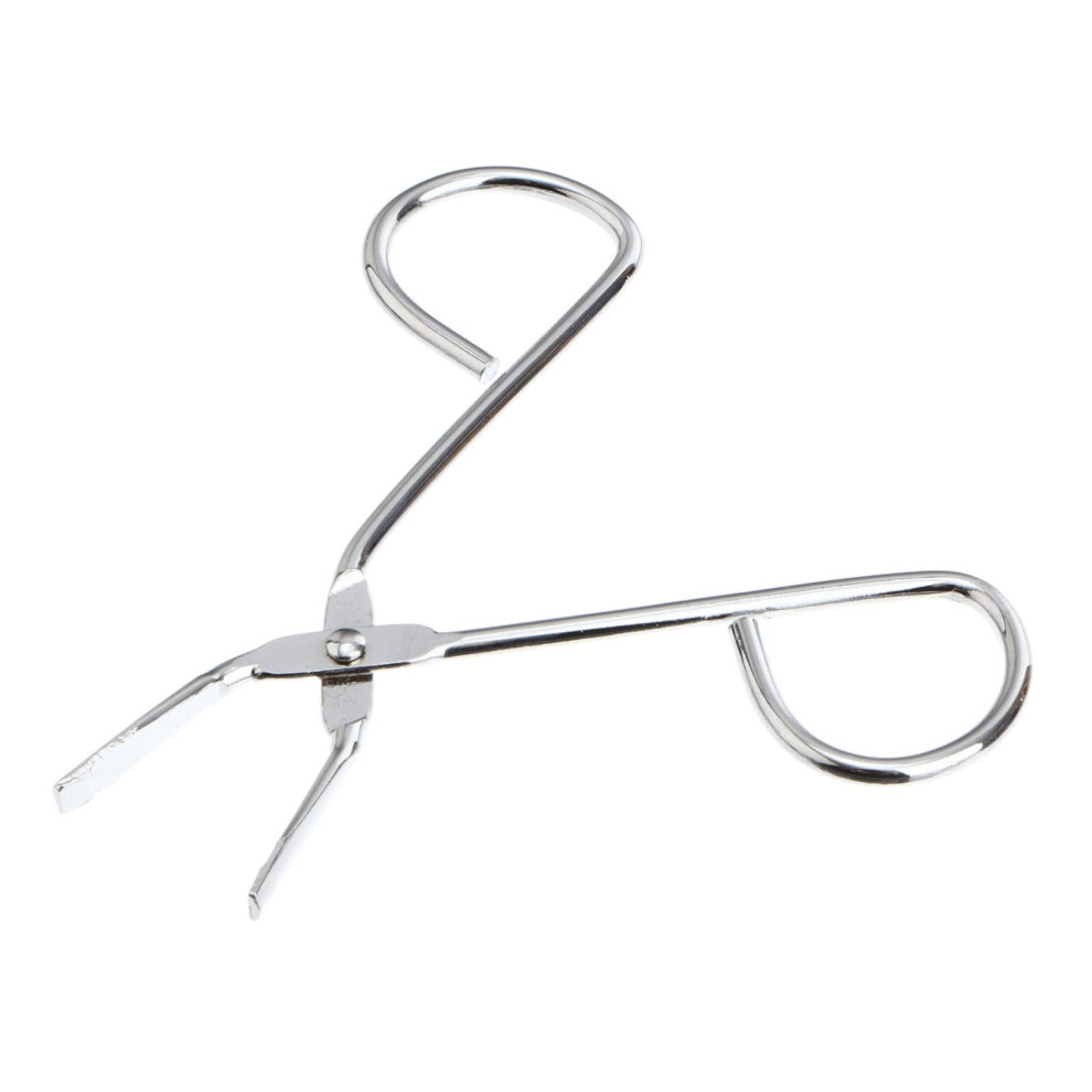 Silver Facial Hair Tweezer Clip Stainless Steel Eyebrow Hair Remover Slanted Tip For Precise Trim