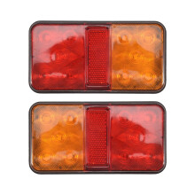 2 peças 12V 10LED à prova d'água para caminhão, reboque, luz traseira, indicadora
