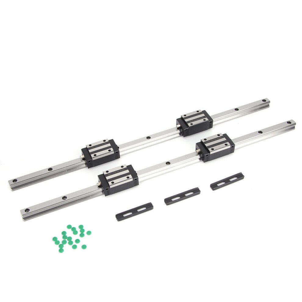 2Pcs Hg15-500Mm Linear Guide Rail 4Pcs Hgh15 Black Slide Block 685922993434