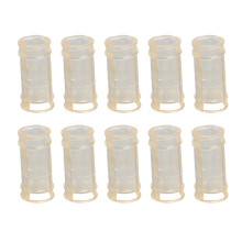 (Black) 10pcs Plastic Chicken Feeding Water Pipe Adapter Connector White