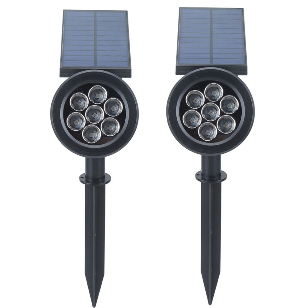 (7 Colour Light) 2pcs 7LED Solar Lawn Lights Outdoor Garden Spike Light 7 Colour-image-OPC-PKYCJN5-NEW