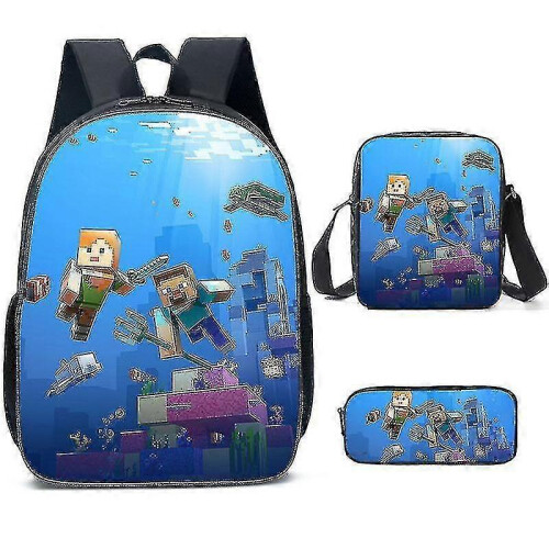 (Shoulder bag, D) KINZON  Primary And Secondary School Schoolbags  Game Peripheral Backpack Three-piece Set