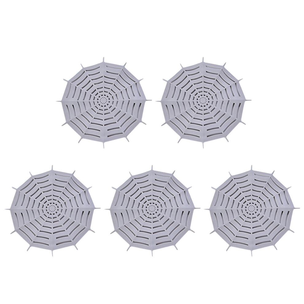 15 Pcs Spider Web Shaped Sink Drain Net For Kitchen Bathroom Grey 033578317065