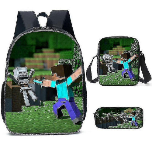 (3pcs, G) KINZON  Primary And Secondary School Schoolbags  Game Peripheral Backpack Three-piece Set
