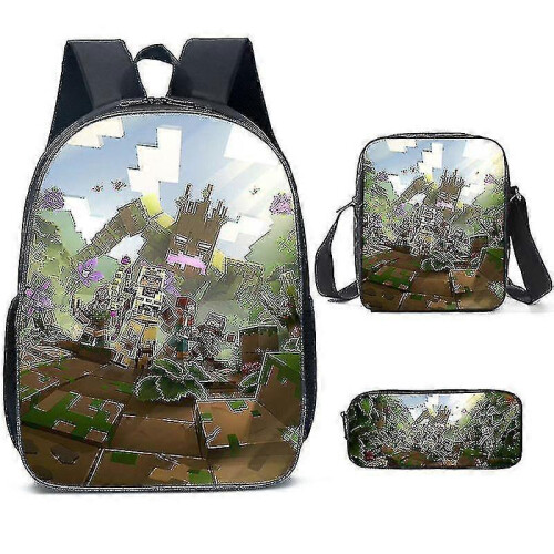 (3pcs,H)KINZON  Primary And Secondary School Schoolbags  Game Peripheral Backpack Three-piece Set
