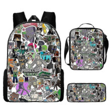(3pcs, T) KINZON  Primary And Secondary School Schoolbags  Game Peripheral Backpack Three-piece Set