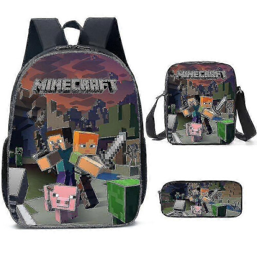 (3pcs,P)KINZON  Primary And Secondary School Schoolbags  Game Peripheral Backpack Three-piece Set 1