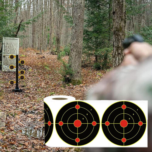 Splatter Adhesive Targets 6-Inch Target Sheets 100 Sheets Reactive Target Stickers For Target Practice Burst Bright 1