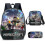 (3pcs, M) KINZON  Primary And Secondary School Schoolbags  Game Peripheral Backpack Three-piece Set 1