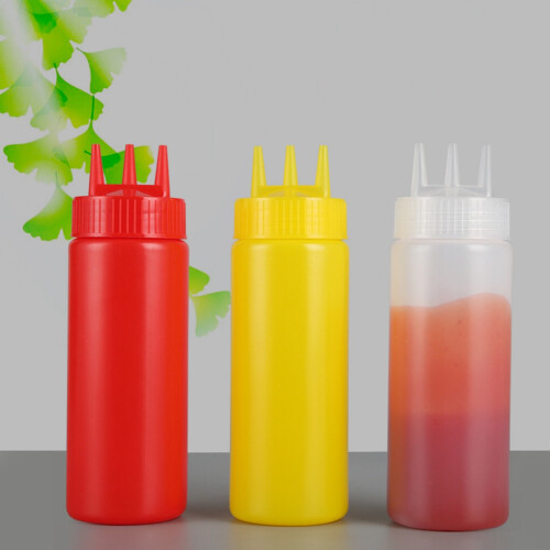 3pcs 3 Hole Squeeze Condiment Bottle with Lid 2