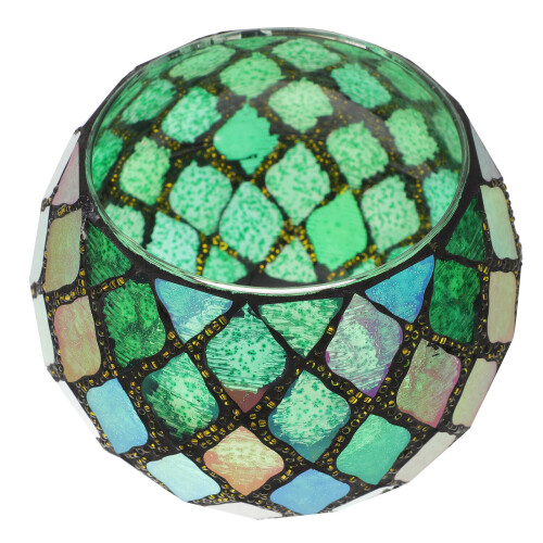 3Pcs Candle Tea Light Holder Mosaic Glass Decor