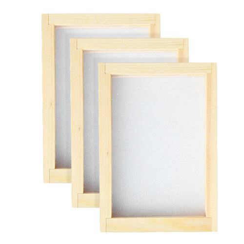 9 Pcs Wooden Paper Making Mold Frame Screen Mesh Kit For Diy Craft 1