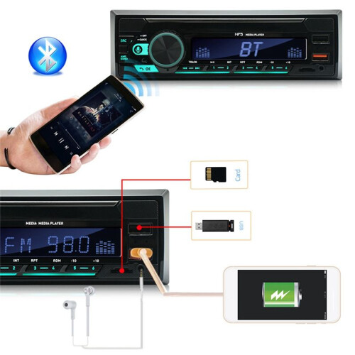 4-kanals 45W bilradio Bluetooth MP3-afspiller til bil 2