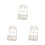 3Pcs Wall Hanging Storage Basket Key Hook Decorative Bronze Basket 4