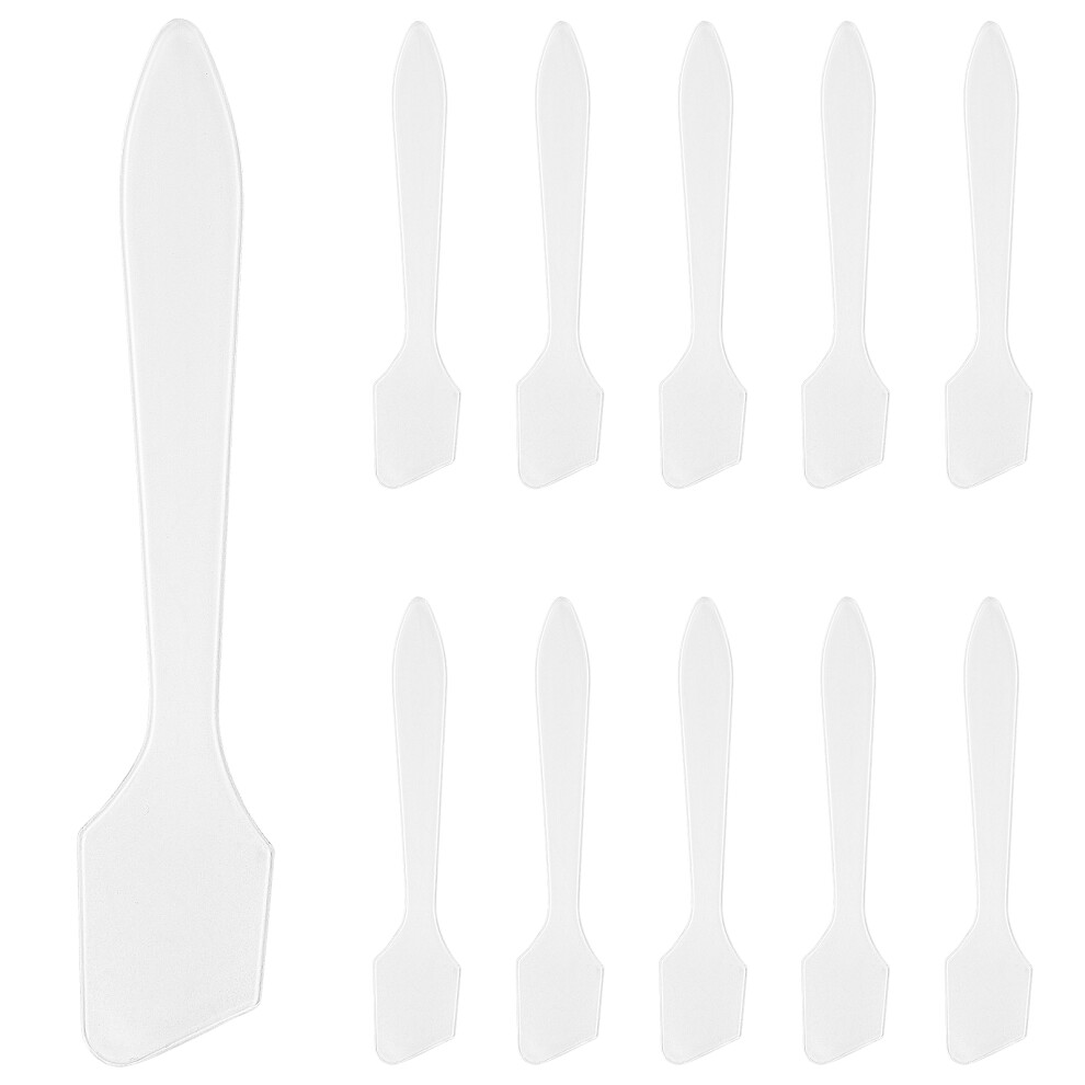 Aboofan Cream 150 Pcs Transparent Plastic Cosmetic Spoons And Mixing Sticks