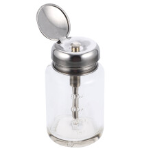 5Pcs 100Ml Clear Glass Pump Bottle For Nail Polish Remover