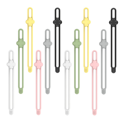24Pcs Durable Silicone Cable Strap Cord Organizer Reusable Wire Ties 1