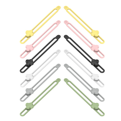 24Pcs Durable Silicone Cable Strap Cord Organizer Reusable Wire Ties 2