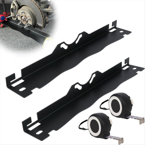 Universal Car Wheel Alignment Plate Tool with 2 Tape Measures Silver 2