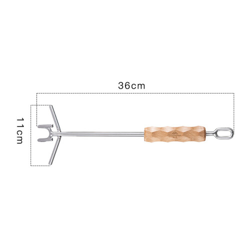 Lange Handgreep Oven Lifter Van Rvs En Hout 1