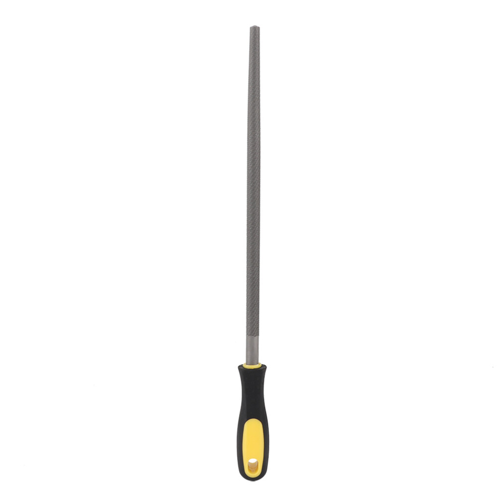 (Fine Teeth File) 12In Round Mill Steel File Rasp With Handle For Metal Coarse Teeth 685922998972