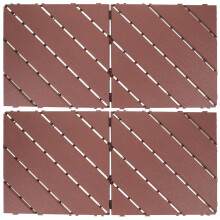 8 Pcs Imitation Wood Interlocking Deck Tiles For Balcony Flooring