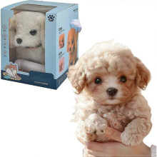 My Lifelike Robot Puppy, Robot Puppy That Behaves Like a Real Dog, Cute Soft Robot Dog That Walks and Barks (White)