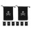 4Pcs Halloween Pirate Drawstring Bags Polyester 15.5X11.5Cm Black 3