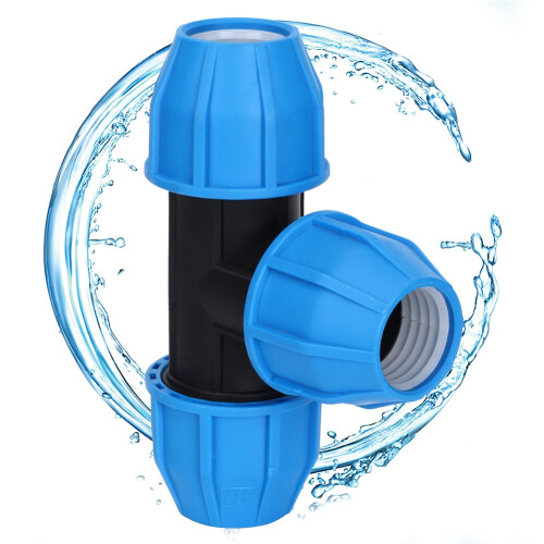 40mm PE Plastic Tee Connector Water Pipe Fitting 1