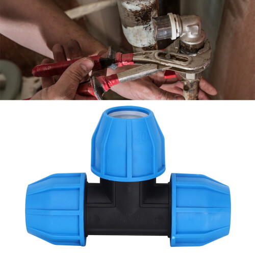 40mm PE Plastic Tee Connector Water Pipe Fitting 2