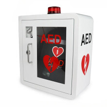 AED Cabinet Wall-Mounted Defibrillator Box With Light And Alarm Plastic Storage For Office And Nursing