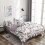 3Pcs Set Polyester Marbled Quilt Cover Pillowcase EU Double (White) 3