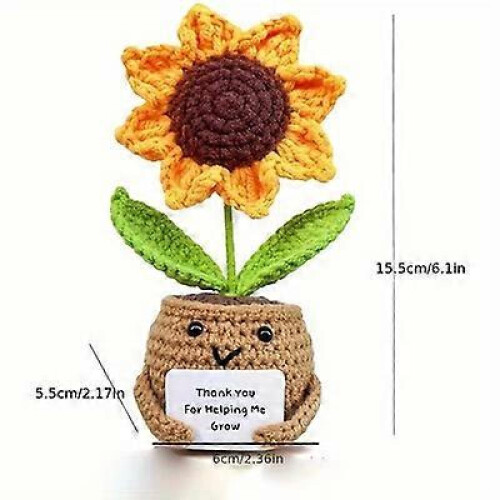 (B)Handmade Positive Soft Huggable Sunflower Doll, Teacher Appreciation Gift 2