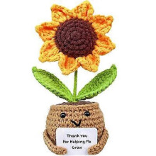 (A)Handmade Positive Soft Huggable Sunflower Doll, Teacher Appreciation Gift
