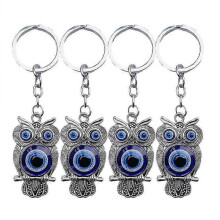 4pcs Owl Evil Eye Shaped Key Chain Pendant Owl Keychain Pendant Evil Eye Bag Hanging Decor