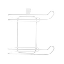 6Rolls White Hanging Tissue Holder with Hooks for Kitchen and Bathroom