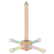 Bird Stand 360-Degree Rotating Wooden Perch for Cage, Wall-Mounted Ground Rack Hook Holder for Yard Patio Garden Backyard