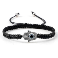 (black hand)Evil Eye Braided Bracelet Lucky Red Black Color Thread Couple Chain Handmade