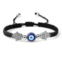 (black bergamot)Evil Eye Braided Bracelet Lucky Red Black Color Thread Couple Chain Handmade