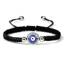 (black sliver color3)Evil Eye Braided Bracelet Lucky Red Black Color Thread Couple Chain Handmade